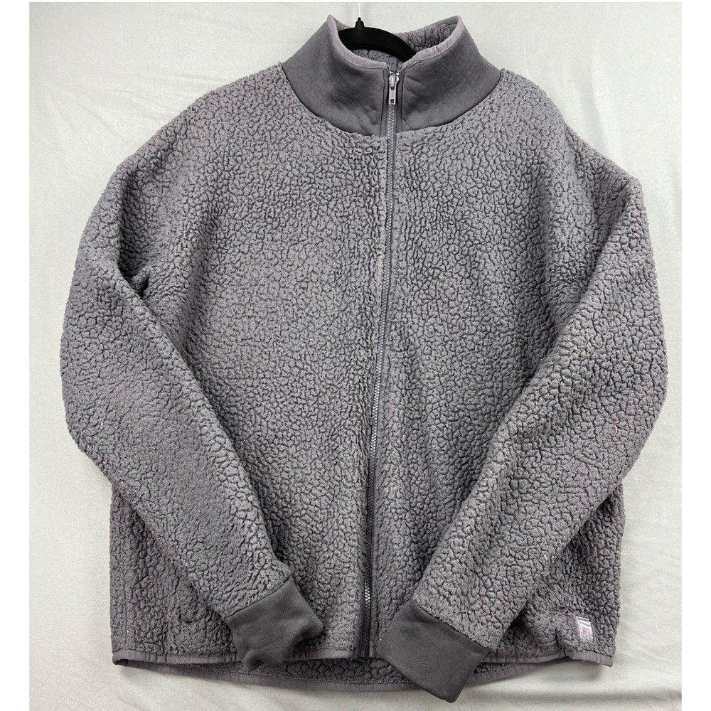 Fila Sport Jacket Mens XL Sherpa Fleece Full Zip Gray Faux Fur Warm Good